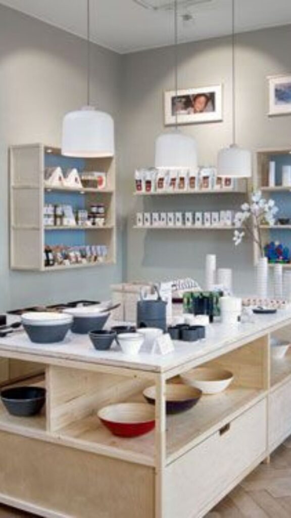 Modern kitchen with white crockery